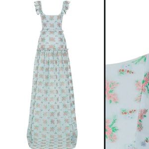 Makarian Arabella blue and pink floral dress